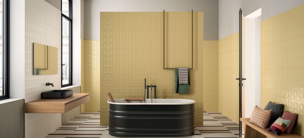 Realizzare un bagno giallo con Marca Corona - Di Giacomo Pavimenti Modica e Pachino